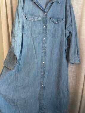 H&M Light Blue Denim Shirt Dress